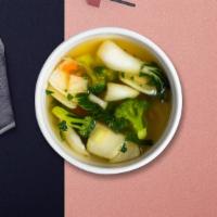 Vibrant Veggie Soup · American broccoli, cabbage, carrot, and celery.