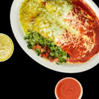 2 Pork Enchiladas · 2 pork enchiladas with your choice of red or green sauce (or both 