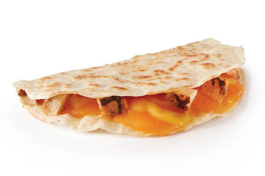 Chicken Snack Quesadilla · Our Chicken Snack Quesadilla is made with grilled all-white meat chicken and all-natural Cheddar cheese and then grilled to perfection.