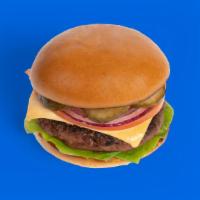 Classic Cheeseburger Combo · Beyond Burger, Cheese, Lettuce, Tomato, Onion, Pickles, Mayo, Your Choice of Side and Drink
