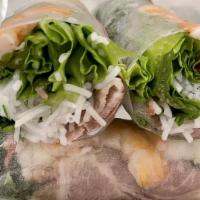 4 Pieces Spring Rolls · Rice paper rolls with lettuce, vermicelli noodles and cilantro. Served with peanut sauce, pe...