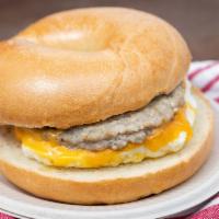 Large Sausage Egg & Cheese On A Bagel · 