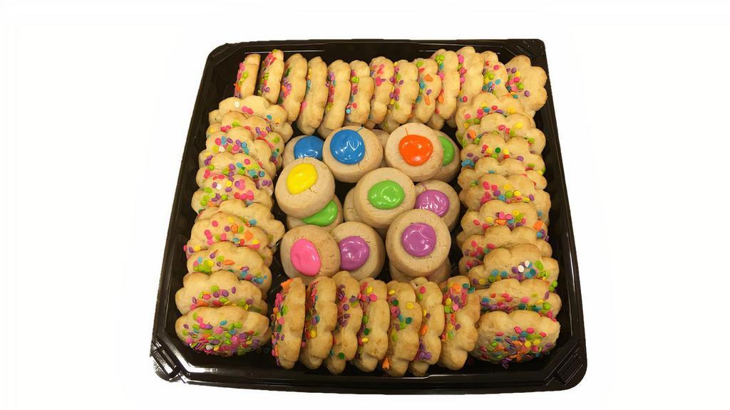 Cookie Platter - Butters & Iced Susans 50Ct · Hand crafted and made fresh each day, this party tray includes a 50 piece assortment of both our popular styles Butters and Iced Susans. Serves 12-14.