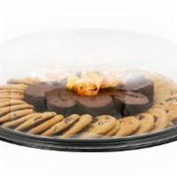 Cookie & Brownie Bite Platter Medium 40Ct · Hand crafted assortment of Sugar, Chocolate Chip, Candy and Oatmeal Raisin cookies combined ...