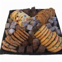 Cookie & Brownie Bite Platter Large 60Ct · Hand crafted assortment of Sugar, Chocolate Chip, Candy and Oatmeal Raisin cookies combined ...