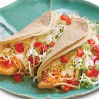 2 Tacos · Flour or corn  tortilla, choice of protein, cheese, lettuce, sour cream, and pico de gallo. ...