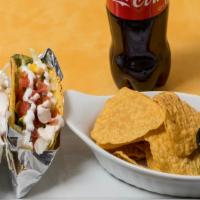 Baja Tacos Combo · Two corn or flour tortillas, meat, cheese, lettuce and pico de gallo.