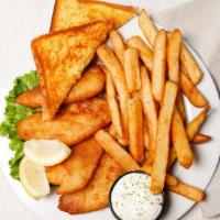 Tavern Battered Cod & Chips · Served with your choice of side.