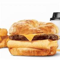 Sausage Egg & Cheese Croissan'Wich Combo · Our grab-and-go Sausage, Egg & Cheese CROISSAN’WICH®is now made with 100% butter for a soft,...