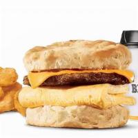 Sausage Egg & Cheese Biscuit Combo · Our grab-and-go Sausage & Egg CROISSAN’WICH®is now made with 100% butter for a soft, flaky c...