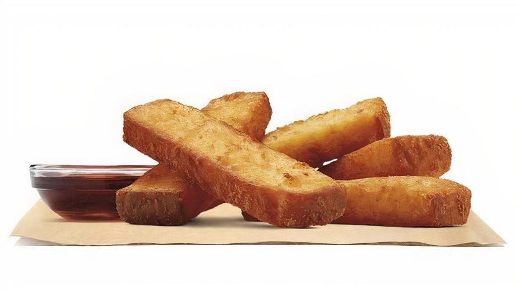 French Toast Sticks · Sweet, golden brown, and piping hot, our five-piece French Toast Sticks are perfect for dipping in a side of sweet syrup while you’re on the go