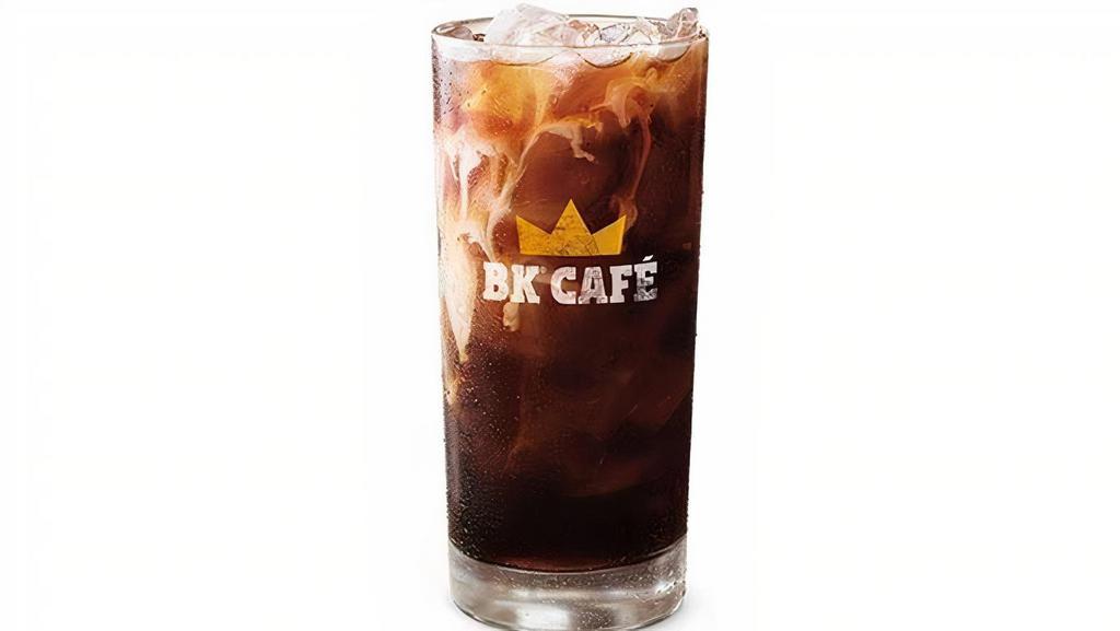 Mocha Iced Coffee · Our BK® Café Iced Coffee starts with 100% Arabica beans combined with silky cream and your choice of flavored syrup for a deliciously cool iced coffee experience.
