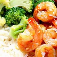 Shrimp Teriyaki · Served with miso soup or green salad and steamed rice.