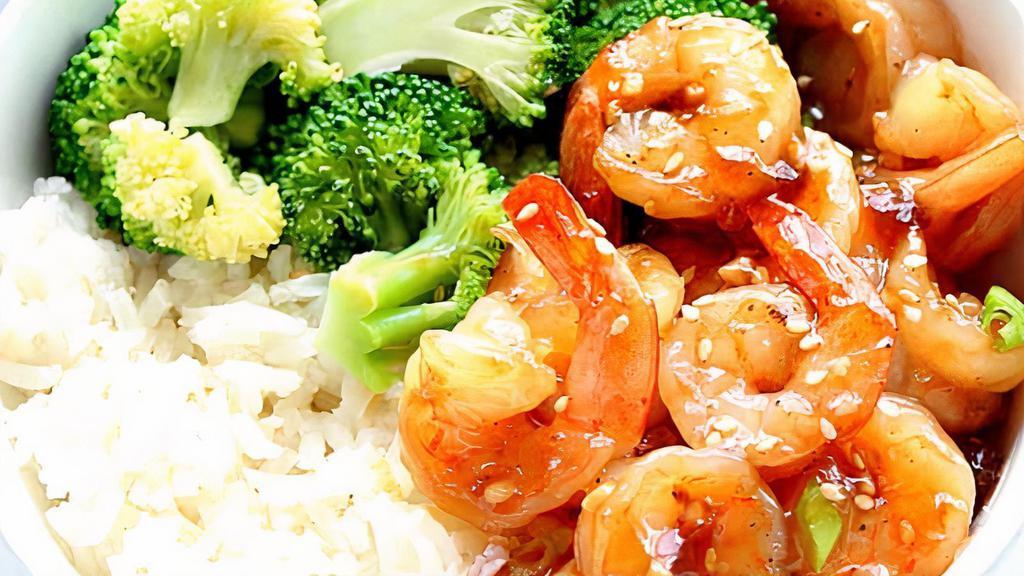 Shrimp Teriyaki · Served with miso soup or green salad and steamed rice.