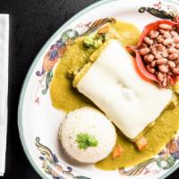 Veggie Enchiladas · Gluten free. Be aware that during normal kitchen operations involving shared cooking and pre...