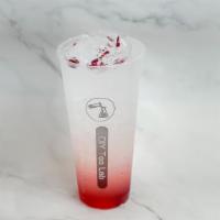 Joanna'S Rose Exilir · rose syrup, 
lychee syrup, 
lemonade, 
sparkling water,
edible rose pedals.
