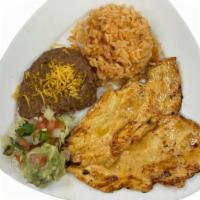 Pollo Asado Combo · Grilled Marinated Chicken Breast served with rice, beans,  Pico de Gallo and Guacamole and y...