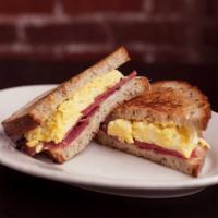 The Big Shot Sandwich · Eggs, pastrami and swiss grilled on rye.