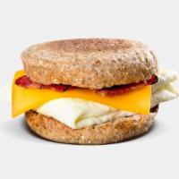 Breakfast Sandwich · Four Egg Whites, Turkey Bacon, Low-Fat Cheddar Cheese