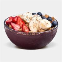 Berry Blast Bowl · Organic Unsweetened Acai, Vanilla Whey, Apple Juice, Blueberries, Strawberry, Banana, topped...