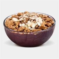 Acai Nutty Butter Bowl · Organic Unsweetened Acai, Chocolate Whey, Soy Milk, Peanut Butter, Agave, topped with Almond...