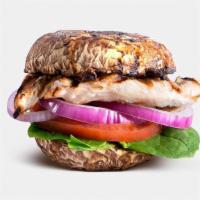 Portobello Sandwich · Grilled Hormone-Free, Cage-Free Chicken, Tomatoes, Red Onions, Spinach, with ProteinHouse Ba...