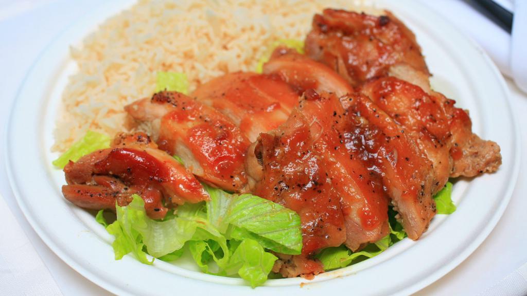 Chicken Teriyaki · Served with romaine lettuce and jasmine white rice.