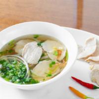 Chicken Pho (Pho Ga) · Noodle soup w/sliced chicken meat. (Served w/choice of  three amazing pho broths) Default ch...