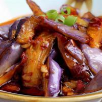 Stir Fried Eggplant With Fish Sauce 鱼香茄子 · Vegetarian, no meat, no eggs, no MSG, no chicken essence