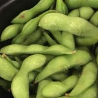 Edamame · Lightly salted boiled soybeans. Vegetarian and gluten free.