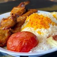 Lambchops With Koobideh · Lambchops with Koobideh , Basmati rice , Saffron , And Grilled Tomato ..