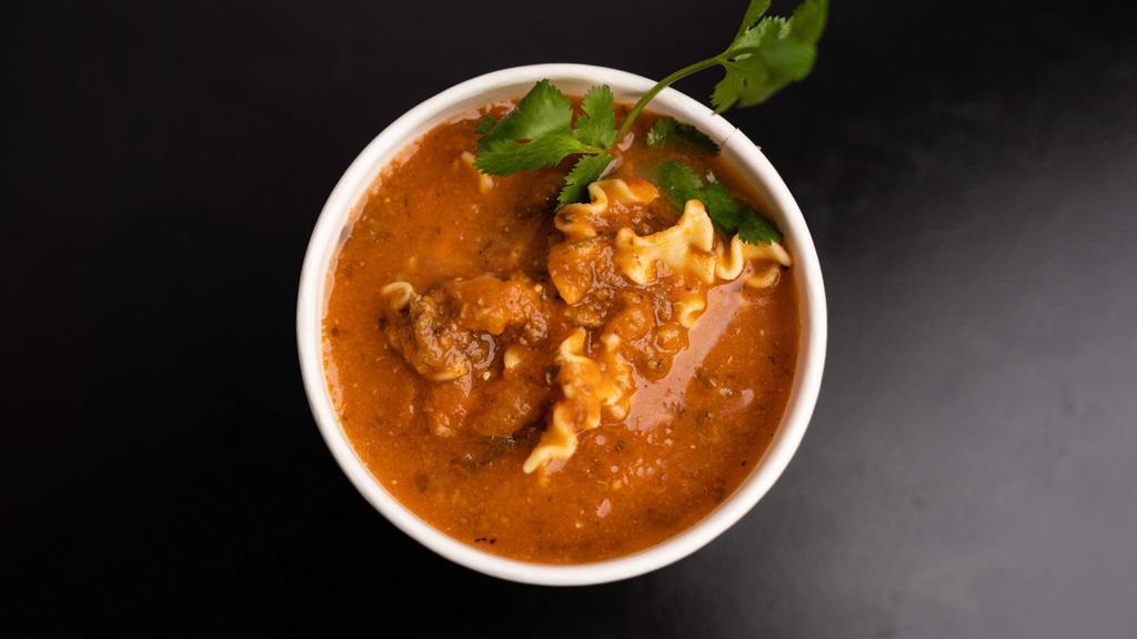 Italian House Classic Soup · this is our very special house original prepared daily.
We take Italian sausage, pasta, herbs and spices put it all in a melting pot and served up to order