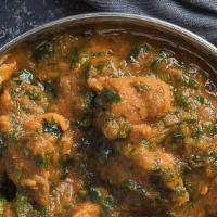 Chicken Tikka Saag · Boneless tender meat pieces cooked with chopped spinach and freshly ground spices, garlic, g...