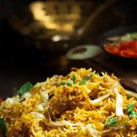 Combination Biryani · Lamb, chicken, and vegetables. Aromatic basmati rice from India, delicately spiced with spic...