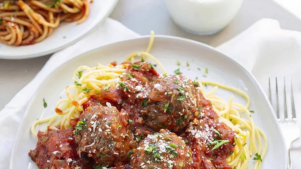 Spaghetti Arrabbiata With Meatballs  · 1 pound of our spaghetti with spicy arrabbiatta sauce and 3 meatballs