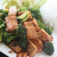 Broccoli Beef Or Chicken · Served with rice.