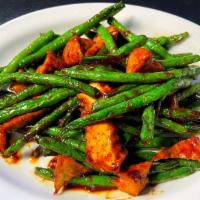 Green Beans In Red Chili Paste · Stir-fried green beans in red chili paste, cilantro, black pepper..