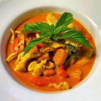 Pumpkin Curry- Special · Pumpkin in red curry sauce with bell pepper, and basil.