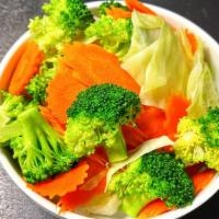 Steamed Vegetable · Cabbage, carrots, broccoli.