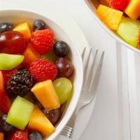 Fruit Bowl · Typically apples, strawberries, pineapple, banana rotating seasonal: grapes, blueberries.