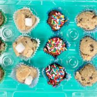 Cookie Dough Bites Box · THESE ARE PREMADE IN OUR GRAB AND GO AND NO SUBSTITUTIONS WILL BE MADE.
12 Cookie Dough Bite...