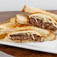 Fatty Patty Melt · 6 ounce Creekstone fresh burger patty cooked to perfection, topped with caramelized onions, ...