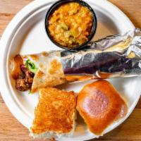 Pav Bhaji Pod · Pav bread and bhaji (Indian veggie medley) and a single roll with choice of filling for the ...