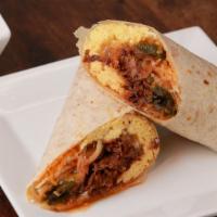 Ct Crunch Breakfast Burrito  · Eggs, ribeye steak, sauteed onions, poblano peppers, mushrooms with a spicy salsa roja and s...