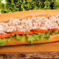 New!: Tuna Hoagie · A simple classic! Tuna, white American cheese, lettuce, tomato and sliced red onion on a fre...