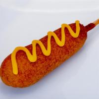 Polish Corn Dog · A premium Polish sausage dipped in corn bread batter then deep fried to a golden perfection.
