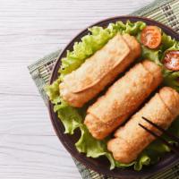 Egg Rolls (3) · Three egg rolls filled with clear noodles and your choice of filling.