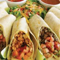 Burrito Party Pack · 4 Burritos Carne asada, Chicken or Carnitas.  Chips and Salsa on the Side. Order an Hour Bef...