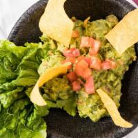 Guacamole Appetizer · Serves 3-4. Azteca's fresh guacamole with chips.