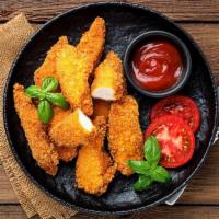 Chicken Fingers With Medium Sauce · Delicious Chicken Fingers battered and fried to perfection. Served with Medium Hot Sauce.